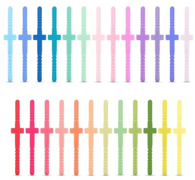 Ryan & Rose Jesus Bracelets - Cross Silicone Bracelet (Funfetti (25 Pack), Extra Small)