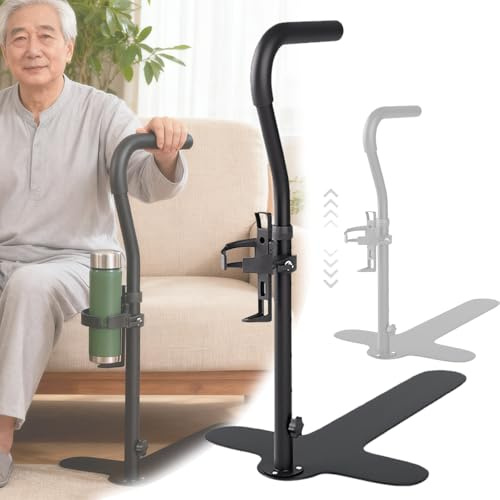 Aufstehhilfe, Aufstehhilfen Sofa Sicherheitsleiter Haltegriff für Senioren mit Getränkehalter 62-87CM Höhenverstellbares Standhilfegerät für Couch Stuhl Alltagshilfe Behinderte Menschen mit Handicap