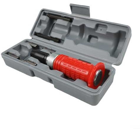 Gdfnmogo Jeu d'embouts de tournevis professionnels robustes avec fonction marteau pour enlever les vis cassées, 6 pièces en acier (3 croix + 3 fentes) dans un étui de rangement