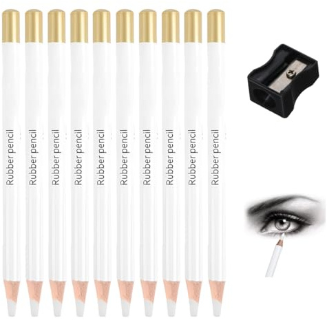 10 PCS Bianco Gomma Matita Morbido Facile da Trasportare e Tenere in Mano Gomma Penna per Artista con Precisione per Artisti e Principianti,Design a Forma di Matitone per Cancellare Con Precisione