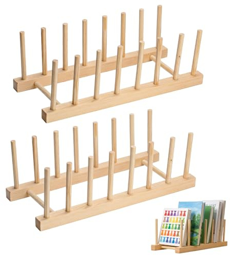 2 tallriksställ, diskställ trä, diskställ porslin, tallrikshållare ställ, lockhållare, skärbrädshållare, brädhållare för bokställ lock skärbrädsställ