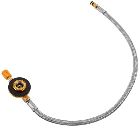 GOOHOCHY Manguera de Extensión de Gas para Camping con Regulador de Propano, 35 CM, Flexible y Duradera para Estufa, Parrilla y Cocina al Aire Libre