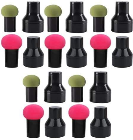 Lurrose Piumini per Cipria da Trucco 10 Pezzi, Spugne Make Up Forma Fungo, Materiale Delicato e Sicuro per Pelle Sensibile, Accessori Cosmetici Leggeri per Uso Asciutto e Bagnato,