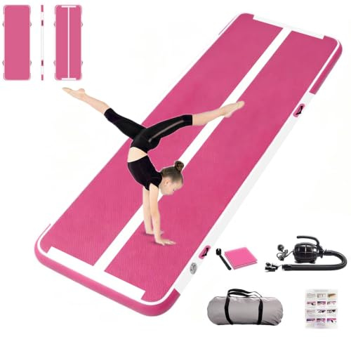 Air Matte Track, 3 M Aufblasbare Gymnastikmatte, Height of 10 cm Air Turnmatte, Tumbling Matte with Air Pump for Gym/Home/Outdoor/Training/Yoga
