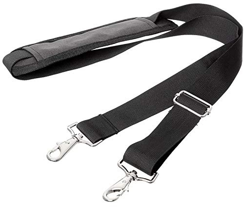 JAKAGO Correa de Hombro de Repuesto Universal Ajustable Cinturón de Hombro para la Bolsa de Equipaje, con con Ganchos giratorios de Metal y Almohadilla Antideslizante (Negro)