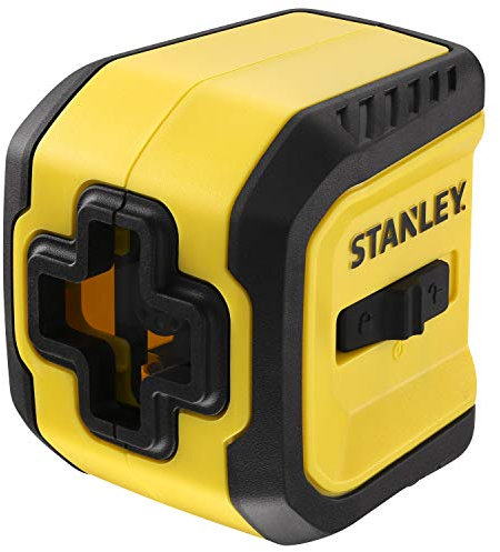 STANLEY Niveau Laser Croix STHT77611-0 - Faisceau Rouge - Portée 10 m - Précision +/- 6 mm - IP50 - Pour pose d'étagères, carrelage et travaux de finition - Livré avec Piles et Support en L Magnétique