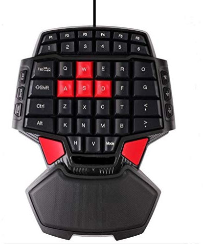 MYYINGELE Portable Gaming Keypad One-handed Rgb Mechanical Gaming Keyboard Macro Keys, Half Keyboard Multimedia Function Key Portable with Wrist Rest for Computer/pc/laptop Mini, Black