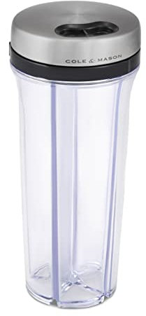 Cole & Mason H122116 Saunderton Gewürzstreuer, Kräuterstreuer mit 5 einzelnen Kammern, Vorratsdose mit Deckel, Edelstahl/Acryl, leerer Container