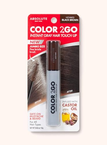 Absolute New York Color 2 Go Hair Mascara (HCHM03 Black Brown, .42 oz)