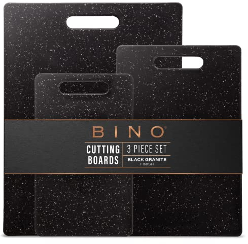 BINO Cutting Board - 3-Piece Chopping Boards | BPA-Free Plastic, Durable, Multipurpose, Dual-Sided, Dishwasher Safe, Easy to Clean | Charcuterie Accessories | Home & Kitchen Utensils