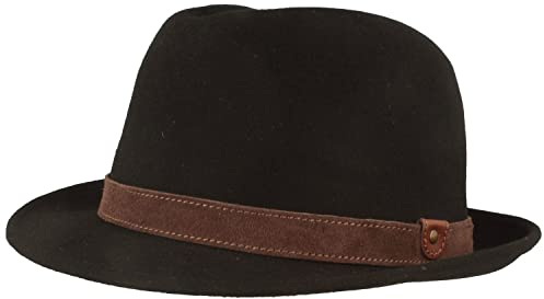 Breiter Trilby Filzhut mit schmaler Krempe aus Wollfilz | Knautschbar