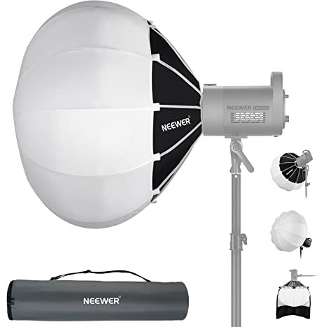 NEEWER 50cm Laternen Softbox mit ein-Schritt Schnellwechsel,360°Lichtdiffusor mit Schürze,Bowens Mount für Videoleuchte CB60 CB100 CB150 Kompatibel mit Aputure Licht 600d Amaran 60x Godox SL60W, NS50L
