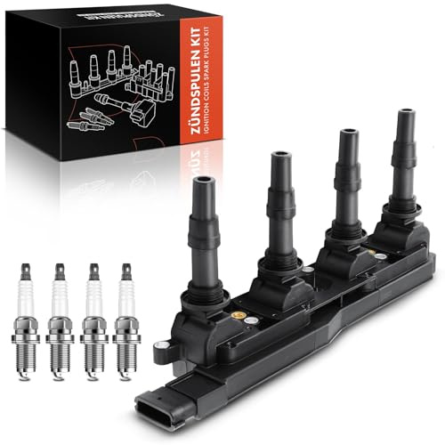 Frankberg 1x Zündspule+4x Zündkerze Kompatibel mit Astra G Caravan T98 1.8L 1998-2004 Corsa C F08 F68 1.8L 2000-2009 Vectra B J96 1.8L 1995-2002 Replace# 0242229654