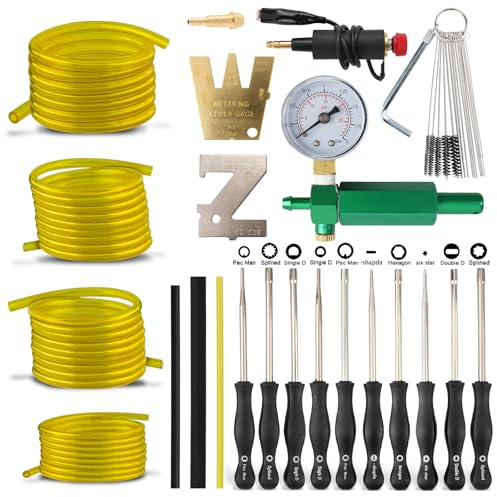 AUTOKAY 23 Pcs Carburetor Adjustment Tool Screwdriver Kit for Common 2 Cycle Small Engine Carb Tune up Adjusting Tool with Spark Plug Engine Ignition Tester Tool, 57-21-1 Carburetor Leak Detector