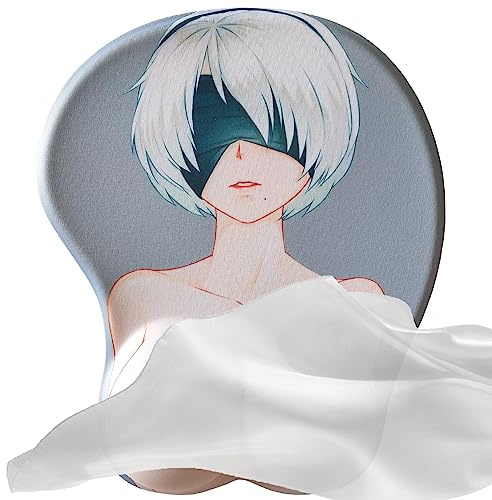 Pretty 3D Mouse Pad - Cute Office and Gaming Mousepad With Wrist Support - Sexy Anime Kawaii Design