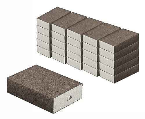 Schleifschwamm 25 Stück Schleifschwämme mittlere Körnungen K120 für Holz Lack Metall Trocken u. Nass Schleifen waschbar u. wiederverwendbar