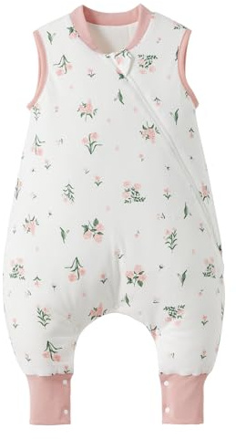 LULUMONKEY Baby Winter Sleeping Bag with legs 2.5 Tog, Soft Cotton Toddler Wearable Blanket for Baby Girls and Boys, Baby Sleeping Bag with Feet, 2-3 Years