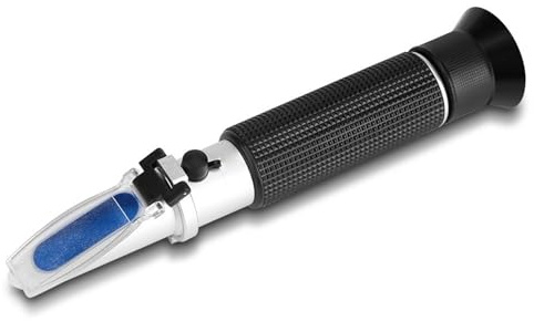 Alkohol-Refraktometer, 0–80% Alkohol-Volumenmessgerät mit Automatischer Temperaturkompensation, Schnelle und Genaue Messung für Heimbrauen, Aluminiummaterial