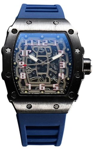RORIOS Relojes de Pulsera Cuarzo para Hombres Reloj Moda Tonneau Reloj Luminoso Analógico Reloj Casuales Deportivo con Fecha