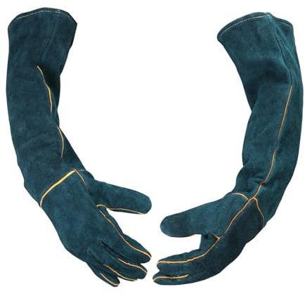 QWORK® Guantes Anti-Mordidas 60 cm, Guantes Resistentes a Cortes, Guantes de Trabajo, para Baño, Jardinería, Aseo, Manipulación de Animales