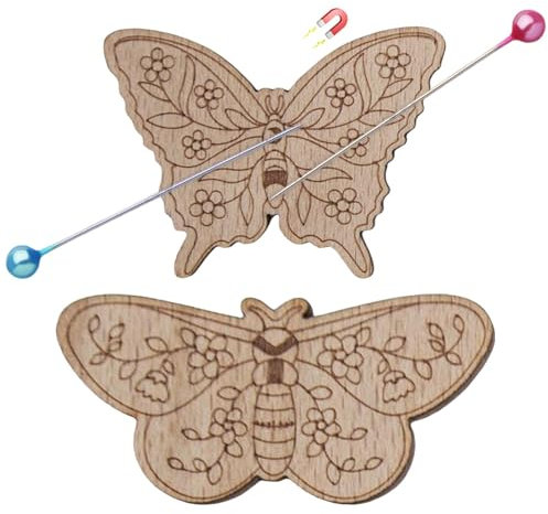 Minder de agujas de madera, soporte de agujas de madera de haya, soporte delicado para agujas de coser para clip de pelo