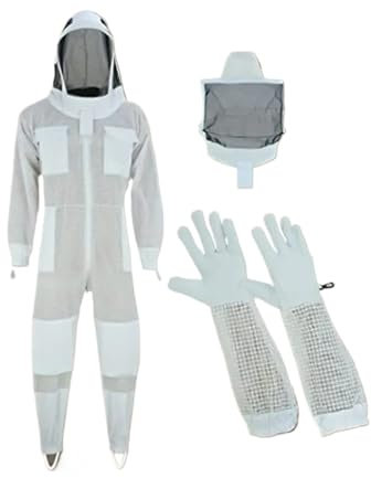 Imkeranzug, 3-lagig, stichfest, Ultra Breeze, Herren-Bienenschutz, Premium-Design, abnehmbare Schleier, hornissensicher, wetterfest Professionelle Imkereiausrüstung