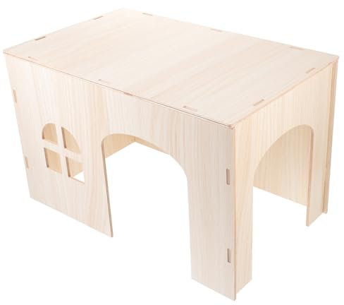 Happyyami Holz Hamster Versteck Haus Eichhörnchen Spielplatz Nest Meerschweinchen Chinchilla Ratten Käfig Zubehör