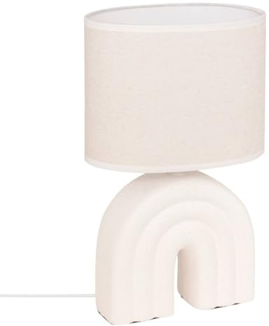Atmosphera - Lampe à poser champignon secteur gabin blanc h32cm