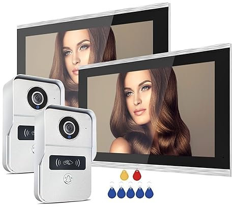 2MP 1080P 10-Inch Video Intercom Touch Screen Wireless WiFi Wired Doorbell for Villa Flat Access Control Easy Installation (Size : Only Monitor) (2v2 Add 32G TF Card)