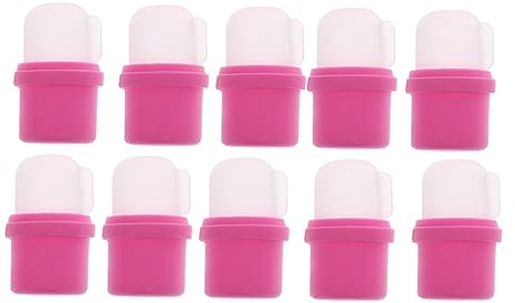 OUNONA 10 Stück Nageltränker-abdeckungen Aus Silikon Nagelentfernungs-abdeckungen Für Uv-maniküre Wiederverwendbare Maniküre-werkzeuge Nagellackentferner-hilfsmittel