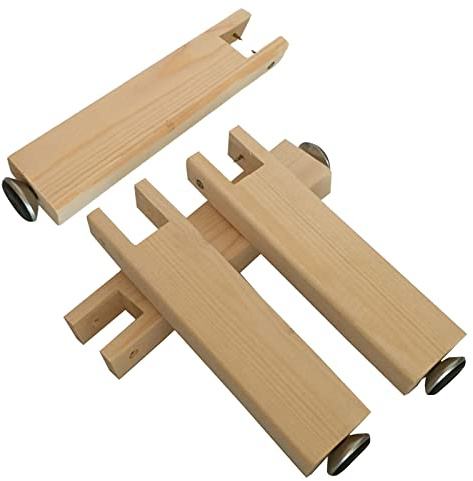 Möbelfüße, 4 Stück verstellbare Möbelfüße aus Massivholz, for Bettlatten, Sofas, mit Schrauben, Kiefer, Holz(24cm)