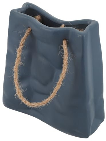 Cabilock Jarrón Decorativo de Cerámica Forma de Bolso para Flores Secas Centro de Mesa Moderno y Elegante para Decoración