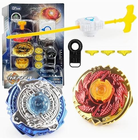 BSNRDX Trottola in Metallo con Trasmettitore, Set Trottole da Battaglia, Giocattolo per Bambini da 7 Anni, Regalo di Compleanno