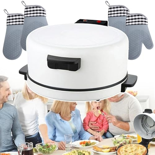 Non-Stick Pizza Oven, 2000W Heat Control, Mini Pizza Maker & Indoor Toaster Oven with Ergonomic Handle for Comfortable Use, Easy Clean-Up