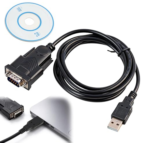 CeoxThao USB to Serial Adapter - USB to RS-232 Male DB9 Serial Cable, 9-pin Plug, Cable Interface, Plug Connector, Usb to Vga, USb to Serial Adapter, Compatible with 11/10/8/7, 10.6 and Above