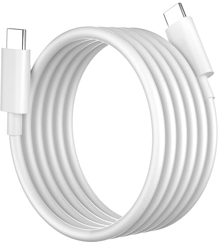 AIAUXAI 65W USB C Charging Cable,1.8M Type C Laptop Computer Power Cable | for HP Spectre Envy/DELL/Thinkpad/Asus/Samsung Chromebook for iPhone 17 16/iPad/MacBook Laptop Replacement Charger Cord,White