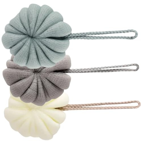 HONITANO 3pezzi Spugne Da Bagno Esfolianti Per Corpo Spugne Per Doccia in Pe Di Morbide e Resistenti Accessori Da Bagno Per Pulizia