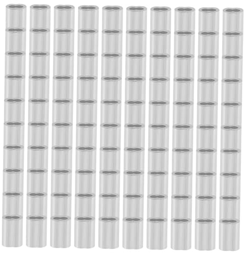 MUELODSIC 100 piezas Unidades Abrazaderas de Aluminio para Cable de Manguitos Ovalados para Cuerda Resistentes y Fáciles de Usar para Pesca y Bricolaje