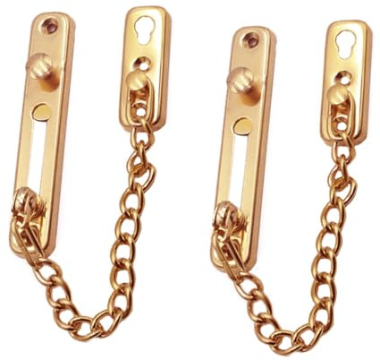 KOMBIUDA 2 pièces Chaîne de Porte Acier Inoxydable Verrou de Sécurité Anti-effraction pour Maison et Hôtel Loquet Renforcé Pratique sans Perçage Protection Renforcée et Facile à Installer
