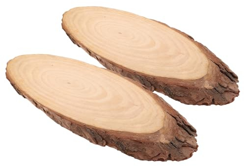 Housoutil Lot de 2 Dalles Ovales en Copeaux de Bois 85 Pouces pour Allée de Jardin Extérieure Pierres Décoratives Résistantes aux Intempéries Aménagement Paysager et Terrasse