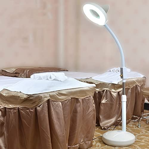 UYCVT Dimmable Magnifier Lamp, 8X Magnifying Glass Lamp Led Cold Light Floor Lamp Soft Light Shadowless Eye Care Light for Tattoo Skin Care Manicure Eyebrows