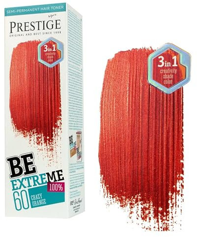Vip's Prestige Be Extreme |Tóner Semipermanente para el cabello Color 60 Naranja insensato | Pigmento Puro | Da Color a Cabellos Decolorados o Canosos | Sin Amoniaco, Sin Parabenos y PPD