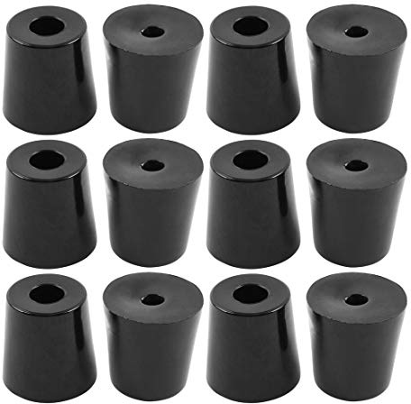sourcing map 12pcs Rubber Feet Bumper Furniture Desk Sofa Amplifier Speaker Cabinet Leg Pads Floor Protector, D33x27xH33mm
