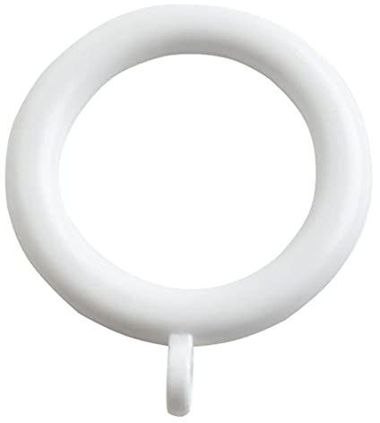 Merriway BH07017 Vorhangstangenringe aus Kunststoff, Innendurchmesser 35 mm, Außendurchmesser 42 mm, Weiß, 24 Stück