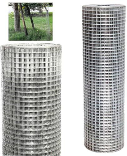 JAOSY Wire Mesh Roll 915mm×15m Galvanized Steel Fence 25mm Square Garden Net 0.9mm Thickness Metal Mesh Hot-dipped Galvanized Hardware Cloth for Plants, Fruits And Pet Fencing etc