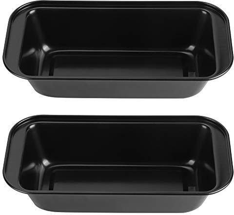 Molde para pan, molde para hornear, molde rectangular para pan, molde para pastel de pan, moldes para hornear de pan antiadherente de acero al carbono(Negro)