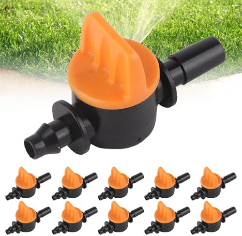 GAESHOW 50 Pièces 4/7 Vanne D'irrigation pour 4/7mm Tuyau d'arrosage, Double Connecteur Irrigation Pipe Valve Switch, Diamètre Extérieur 6 mm, pour L'irrigation des Pelouses de Jardin
