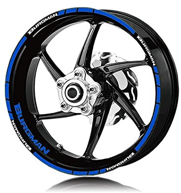 ROANNY Felgenband Reflektierender Aufkleber Für Die Vorder- Und Hinterradfelge des Motorrads, Dekorativer Aufklebersatz Für Suzuki Burgman Burgman 125 400 650 (Color : Blu)