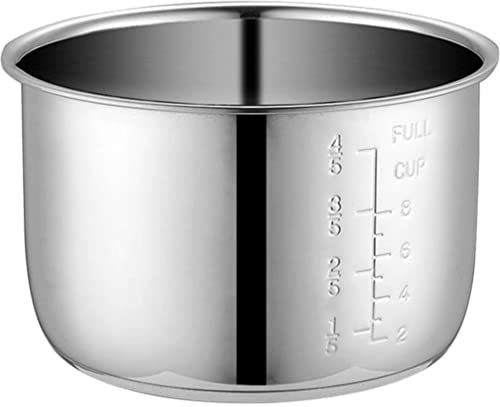 KICHOUSE Stainless Steel Pot Rice Cooking Pan Rice Cooker Replacement Pot Replacement Inner Cooking Pot Power Cooker Inner Pot Electric Pressure Cooker Pot Rice Maker Pan Indoor Sticky Rice
