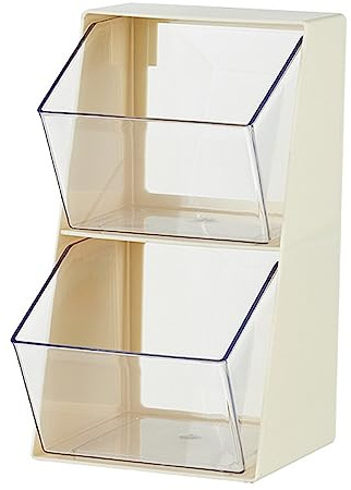 Bafnsiji Almacenamiento de Bolsa de té de 2 Niveles, Cajas de Almacenamiento de té, Soporte de té apilable Transparente, Soporte de Bolsa de té de plástico, Caja de Bolsa de té